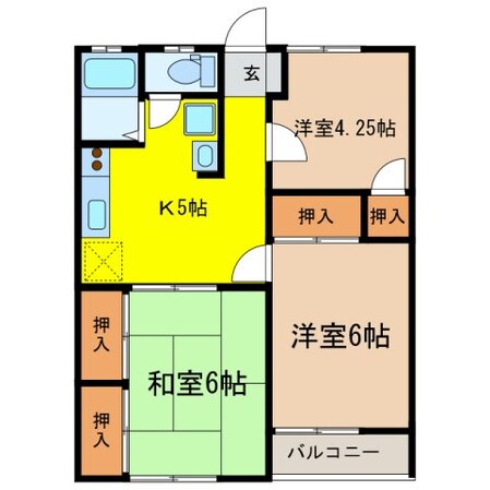 コーポエイチアイAの物件間取画像